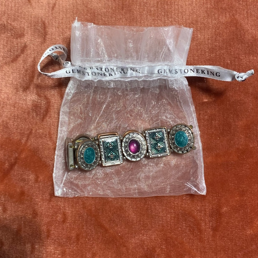 Vintage Green/Blue and Purple Jeweled Bracelet